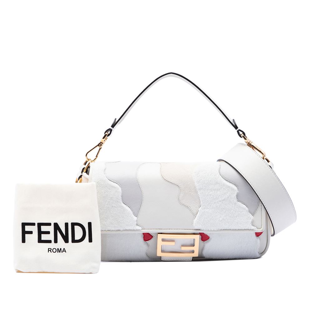 Pre-Loved Fendi Nappa and Mink Fur Faces Baguette Satchel - Picture 7 of 7